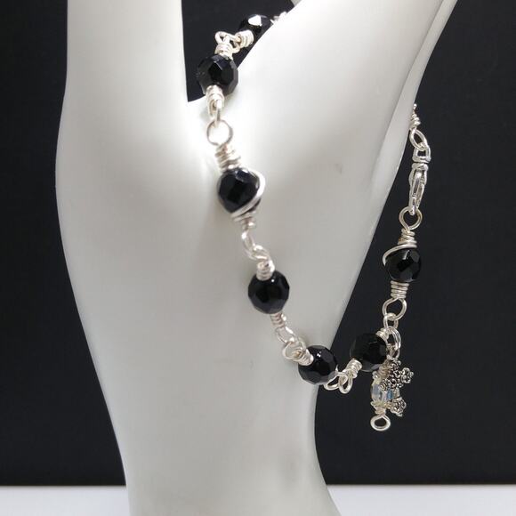 Handmade Wire Wrapped Bracelet, Cross Charm - Picture 6 of 9